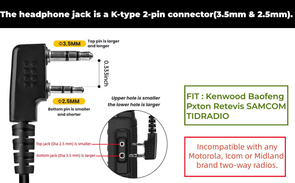 1-Wire Swivel Earpiece for Clear Communication 1-Wire Swivel