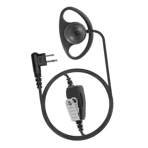 1 Wire D-Ring Earpiece with Braided Fiber Cloth product - The Headset Guy