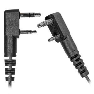 1 Wire Earpiece D-Ring Braided Fiber Cloth for Comfort audio jacks showing various connection angles